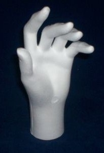 Styropor hand vrouw circa 20cm (alleen linker verkrijgbaar)