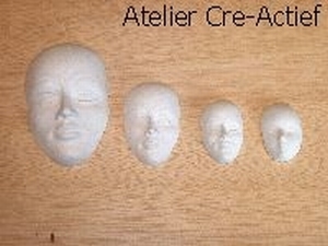 Gietvorm 10 gezichten/maskers 3,5 tot 7cm Hobby Time art 910