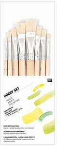 Rico Design 07275.450 Set 8 penselen kort Bristle varkenshaa
