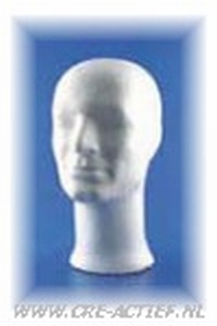 Styropor hoofd man, zonder schouder "luxe" art.21349-04