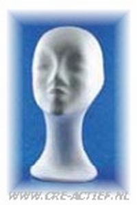 Styropor hoofd vrouw halflange hals 21349-02